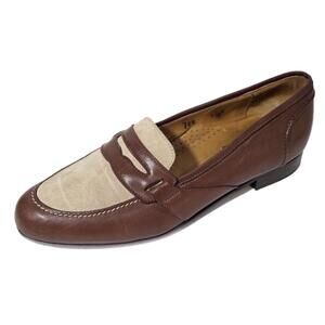 zelli penny loafers creme brown shoes slip on mens 9.5 M